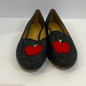 Talbots Women's Flats Loafers Tweed with Red Apple Accents - Elegant/Teacher sz7